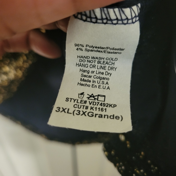 Plus Size Maternity Mini Dress by Pink Blush; Black and Gold size 3X - Picture 4 of 6